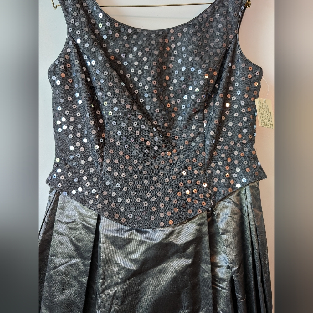NWT Vintage JS Collections Silver Gray Gown Sequins - Picture 15 of 16
